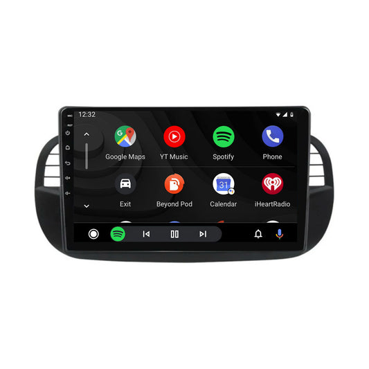 Navigation für Fiat 500 | Volle Touch | CarPlay | Android | Tupfen | Bluetooth | Schwarz | XR4