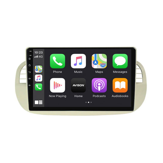 Navigation für Fiat 500 | Full Touch | Carplay | Android | DAB | Bluetooth | Weiß | XR4