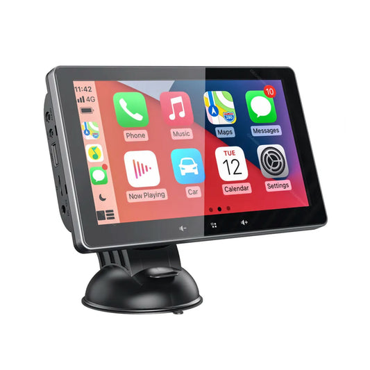 Tragbares Navigationssystem mit CarPlay und Android Auto | 7 Zoll | Bluetooth | FM-Transmitter | AUX