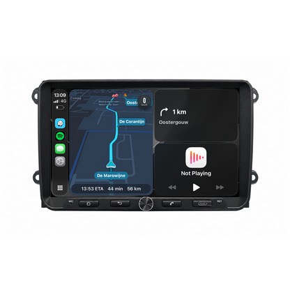 9" QLED Autoradio mit Navigation für VW, Seat & Skoda – kabelloses CarPlay & Android Auto – AVN-R597